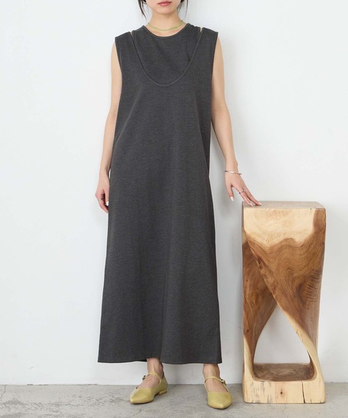 forksy.(フォルクシー)の「【forksy.】アメスリ レイヤード ワンピース&タンクトップセット / UVカット・汗ジミ防止(ワンピース・レディース・ブラック/チャコールグレー/ブラウン・FREE)」の21枚目の写真