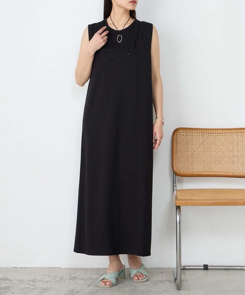 forksy.(フォルクシー)の「【forksy.】アメスリ レイヤード ワンピース&タンクトップセット / UVカット・汗ジミ防止(ワンピース・レディース・ブラック/チャコールグレー/ブラウン・FREE)」の7枚目の写真