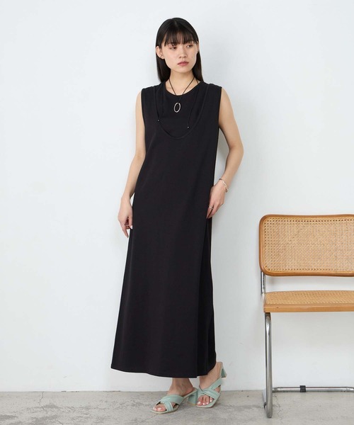 forksy.(フォルクシー)の「【forksy.】アメスリ レイヤード ワンピース&タンクトップセット / UVカット・汗ジミ防止(ワンピース・レディース・ブラック/チャコールグレー/ブラウン・FREE)」の9枚目の写真