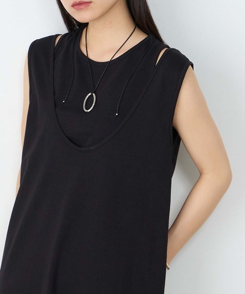 forksy.(フォルクシー)の「【forksy.】アメスリ レイヤード ワンピース&タンクトップセット / UVカット・汗ジミ防止(ワンピース・レディース・ブラック/チャコールグレー/ブラウン・FREE)」の13枚目の写真