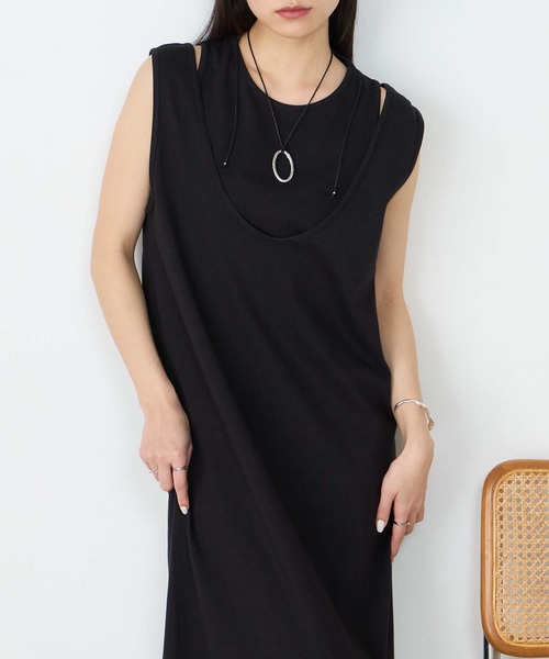 forksy.(フォルクシー)の「【forksy.】アメスリ レイヤード ワンピース&タンクトップセット / UVカット・汗ジミ防止(ワンピース・レディース・ブラック/チャコールグレー/ブラウン・FREE)」の15枚目の写真
