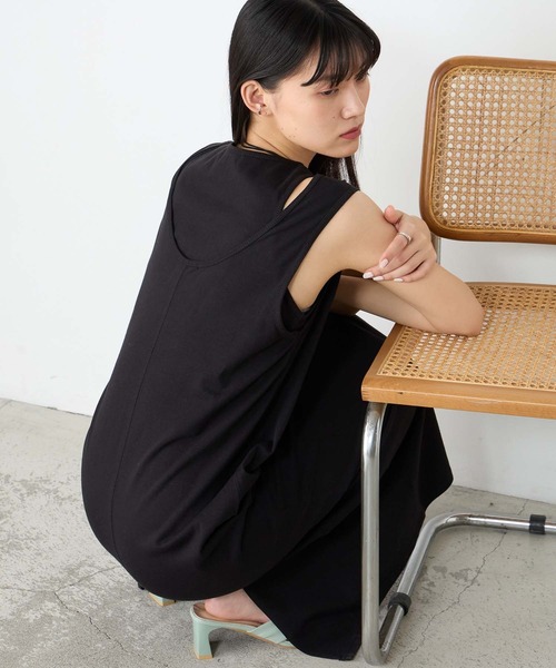 forksy.(フォルクシー)の「【forksy.】アメスリ レイヤード ワンピース&タンクトップセット / UVカット・汗ジミ防止(ワンピース・レディース・ブラック/チャコールグレー/ブラウン・FREE)」の17枚目の写真