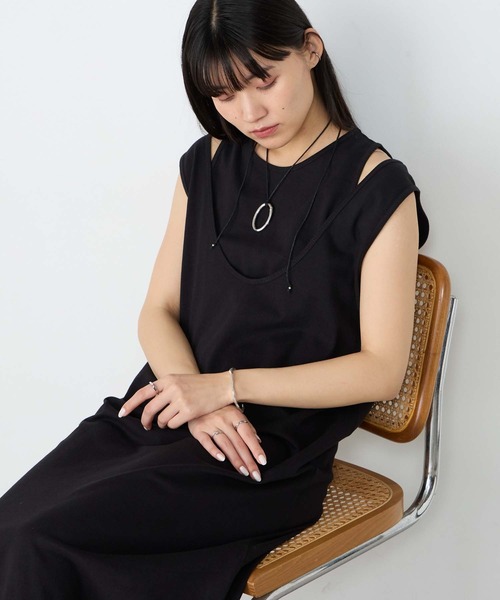 forksy.(フォルクシー)の「【forksy.】アメスリ レイヤード ワンピース&タンクトップセット / UVカット・汗ジミ防止(ワンピース・レディース・ブラック/チャコールグレー/ブラウン・FREE)」の18枚目の写真