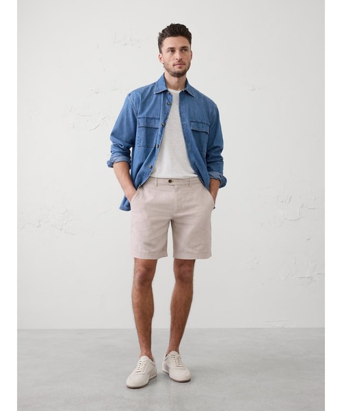 BANANA REPUBLIC FACTORY STORE(バナナリパブリック ファクトリーストア)の「BANANA REPUBLIC FACTORY STORE 7インチ リネンブレンド ショートパンツ(その他パンツ・メンズ・ベージュ系その他/ホワイト/ベージュ/ネイビー/ブラウン/グレー・28/29/30/31/32/33/34)」の9枚目の写真