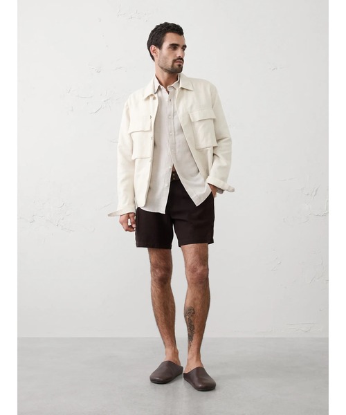 BANANA REPUBLIC FACTORY STORE(バナナリパブリック ファクトリーストア)の「BANANA REPUBLIC FACTORY STORE 7インチ リネンブレンド ショートパンツ(その他パンツ・メンズ・ベージュ系その他/ホワイト/ベージュ/ネイビー/ブラウン/グレー・28/29/30/31/32/33/34)」の18枚目の写真