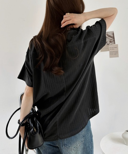 Ada.(エイダ)の「ニュアンス リブ ルーズ Tシャツ(Tシャツ/カットソー・レディース・グレイッシュベージュ/ブルー/チャコール・FREE)」の7枚目の写真