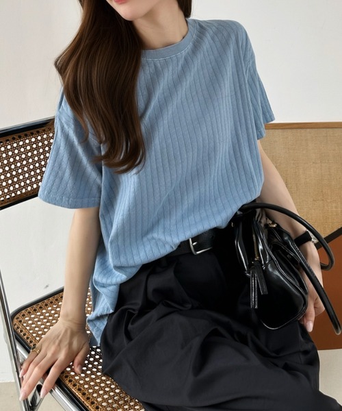 Ada.(エイダ)の「ニュアンス リブ ルーズ Tシャツ(Tシャツ/カットソー・レディース・グレイッシュベージュ/ブルー/チャコール・FREE)」の16枚目の写真