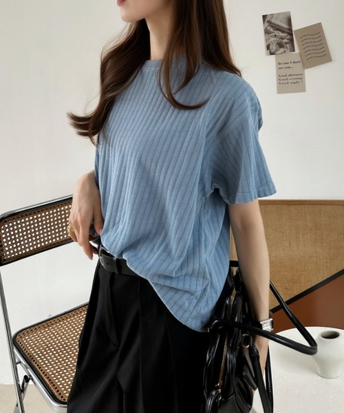 Ada.(エイダ)の「ニュアンス リブ ルーズ Tシャツ(Tシャツ/カットソー・レディース・グレイッシュベージュ/ブルー/チャコール・FREE)」の21枚目の写真