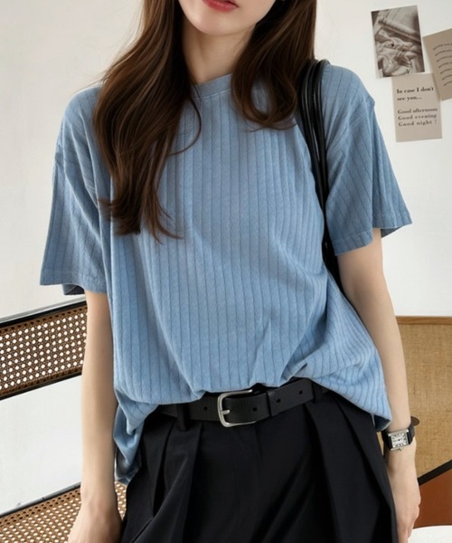 Ada.(エイダ)の「ニュアンス リブ ルーズ Tシャツ(Tシャツ/カットソー・レディース・グレイッシュベージュ/ブルー/チャコール・FREE)」の17枚目の写真