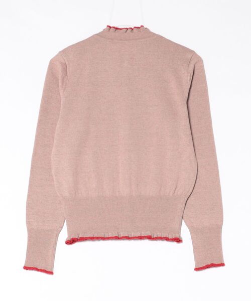 Vivienne Westwood(ヴィヴィアンウエストウッド)の「シルクリネンフリルカーディガン(カーディガン/ボレロ・レディース・ピンク/チャコールグレー・FREE)」の3枚目の写真