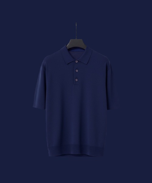 UNITED TOKYO(ユナイテッドトウキョウ)の「18G サーブルストレッチポロ |接触冷感/夏服/オフィスカジュアル/ビジネス/ウォッシャブル(ニット/セーター・メンズ・ブラック/ネイビー/ライトグレー・1/2/3)」の3枚目の写真