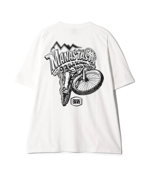 MANASTASH(マナスタッシュ)の「MANASTASH/マナスタッシュ/PUMICE TEE RAD RIDE(Tシャツ/カットソー・メンズ・ホワイト/ブラック/オレンジ・S/L/M/XL)」の1枚目の写真