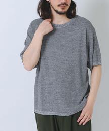 『接触冷感/洗濯可/毛玉防止』高機能ドライタッチメランジニットTシャツ