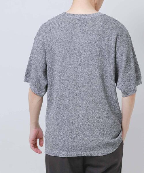 ITEMS URBANRESEARCH（アイテムズ アーバンリサーチ）の「『接触冷感/洗濯可/毛玉防止』高機能ドライタッチメランジニットTシャツ（ニット/セーター・メンズ・ベージュ/チャコールグレー/カーキ・LARGE/MEDIUM）」の20枚目の写真