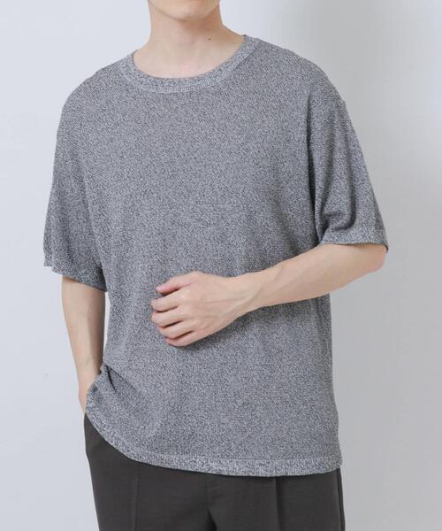 ITEMS URBANRESEARCH（アイテムズ アーバンリサーチ）の「『接触冷感/洗濯可/毛玉防止』高機能ドライタッチメランジニットTシャツ（ニット/セーター・メンズ・ベージュ/チャコールグレー/カーキ・LARGE/MEDIUM）」の21枚目の写真