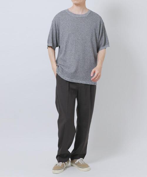 ITEMS URBANRESEARCH（アイテムズ アーバンリサーチ）の「『接触冷感/洗濯可/毛玉防止』高機能ドライタッチメランジニットTシャツ（ニット/セーター・メンズ・ベージュ/チャコールグレー/カーキ・LARGE/MEDIUM）」の22枚目の写真