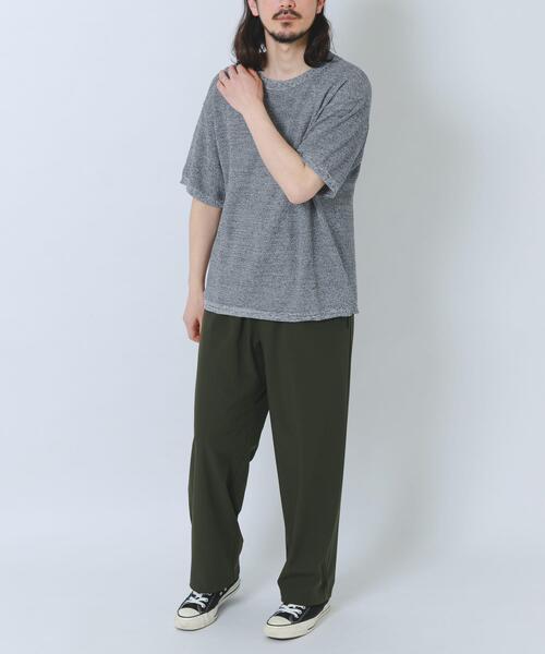 ITEMS URBANRESEARCH（アイテムズ アーバンリサーチ）の「『接触冷感/洗濯可/毛玉防止』高機能ドライタッチメランジニットTシャツ（ニット/セーター・メンズ・ベージュ/チャコールグレー/カーキ・LARGE/MEDIUM）」の8枚目の写真