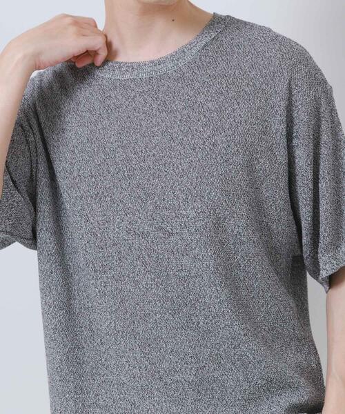 ITEMS URBANRESEARCH（アイテムズ アーバンリサーチ）の「『接触冷感/洗濯可/毛玉防止』高機能ドライタッチメランジニットTシャツ（ニット/セーター・メンズ・ベージュ/チャコールグレー/カーキ・LARGE/MEDIUM）」の9枚目の写真