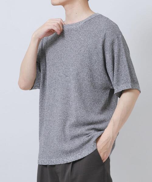 ITEMS URBANRESEARCH（アイテムズ アーバンリサーチ）の「『接触冷感/洗濯可/毛玉防止』高機能ドライタッチメランジニットTシャツ（ニット/セーター・メンズ・ベージュ/チャコールグレー/カーキ・LARGE/MEDIUM）」の10枚目の写真