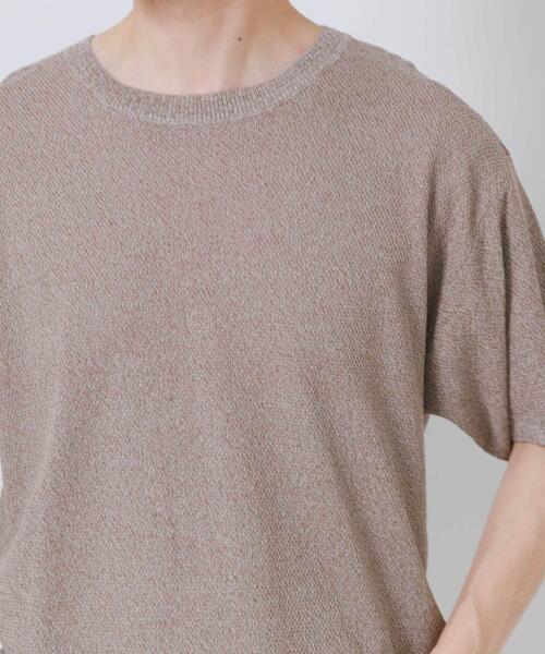 ITEMS URBANRESEARCH（アイテムズ アーバンリサーチ）の「『接触冷感/洗濯可/毛玉防止』高機能ドライタッチメランジニットTシャツ（ニット/セーター・メンズ・ベージュ/チャコールグレー/カーキ・LARGE/MEDIUM）」の17枚目の写真