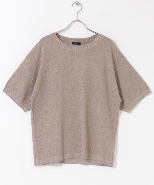 ITEMS URBANRESEARCH（アイテムズ アーバンリサーチ）の「『接触冷感/洗濯可/毛玉防止』高機能ドライタッチメランジニットTシャツ（ニット/セーター・メンズ・ベージュ/チャコールグレー/カーキ・LARGE/MEDIUM）」の10枚目の写真