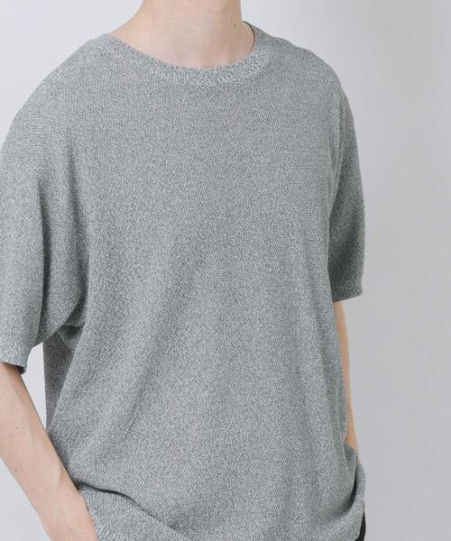 ITEMS URBANRESEARCH（アイテムズ アーバンリサーチ）の「『接触冷感/洗濯可/毛玉防止』高機能ドライタッチメランジニットTシャツ（ニット/セーター・メンズ・ベージュ/チャコールグレー/カーキ・LARGE/MEDIUM）」の12枚目の写真