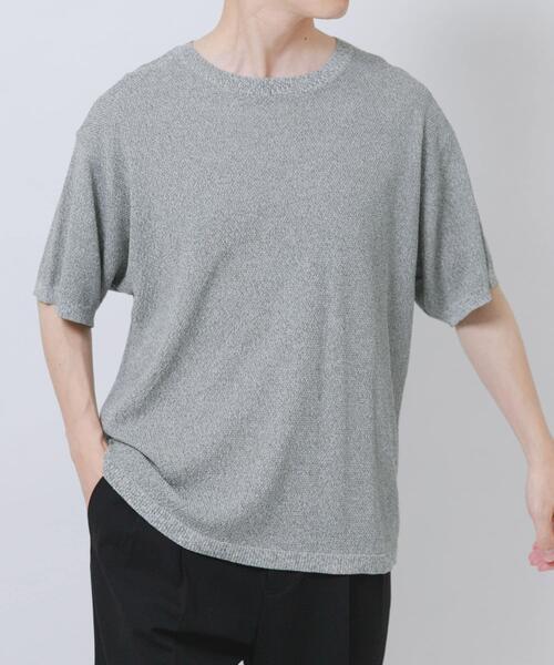 ITEMS URBANRESEARCH（アイテムズ アーバンリサーチ）の「『接触冷感/洗濯可/毛玉防止』高機能ドライタッチメランジニットTシャツ（ニット/セーター・メンズ・ベージュ/チャコールグレー/カーキ・LARGE/MEDIUM）」の13枚目の写真