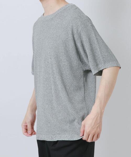 ITEMS URBANRESEARCH（アイテムズ アーバンリサーチ）の「『接触冷感/洗濯可/毛玉防止』高機能ドライタッチメランジニットTシャツ（ニット/セーター・メンズ・ベージュ/チャコールグレー/カーキ・LARGE/MEDIUM）」の4枚目の写真