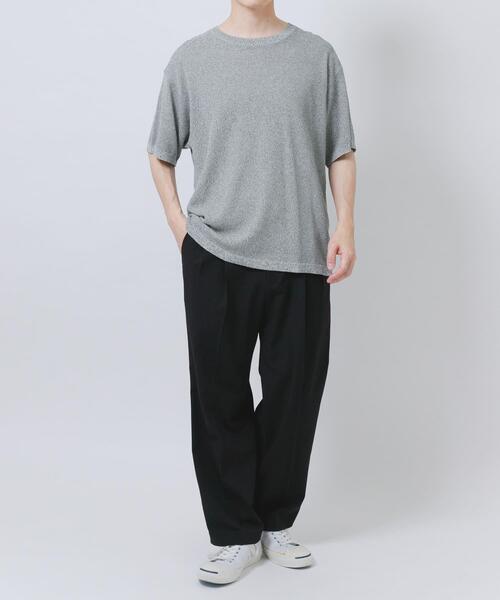 ITEMS URBANRESEARCH（アイテムズ アーバンリサーチ）の「『接触冷感/洗濯可/毛玉防止』高機能ドライタッチメランジニットTシャツ（ニット/セーター・メンズ・ベージュ/チャコールグレー/カーキ・LARGE/MEDIUM）」の5枚目の写真