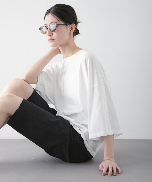 ATON（エイトン）の「『別注』ATON×URBAN RESEARCH　WIDE SLEEVE T-SHIRTS（Tシャツ/カットソー・レディース・ホワイト/ピンク・FREE）」の17枚目の写真