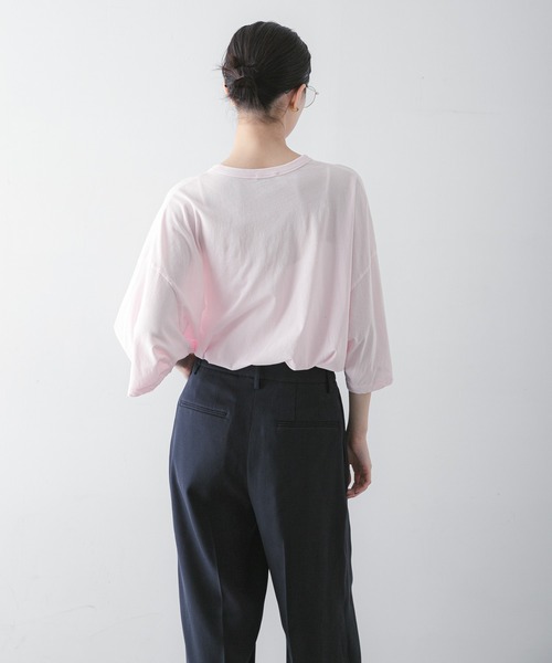 ATON（エイトン）の「『別注』ATON×URBAN RESEARCH　WIDE SLEEVE T-SHIRTS（Tシャツ/カットソー・レディース・ホワイト/ピンク・FREE）」の7枚目の写真