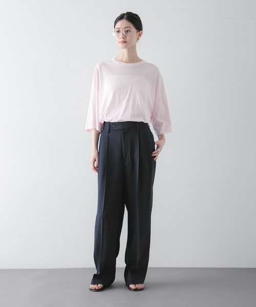 ATON（エイトン）の「『別注』ATON×URBAN RESEARCH　WIDE SLEEVE T-SHIRTS（Tシャツ/カットソー・レディース・ホワイト/ピンク・FREE）」の8枚目の写真