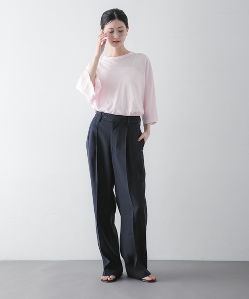 ATON（エイトン）の「『別注』ATON×URBAN RESEARCH　WIDE SLEEVE T-SHIRTS（Tシャツ/カットソー・レディース・ホワイト/ピンク・FREE）」の9枚目の写真