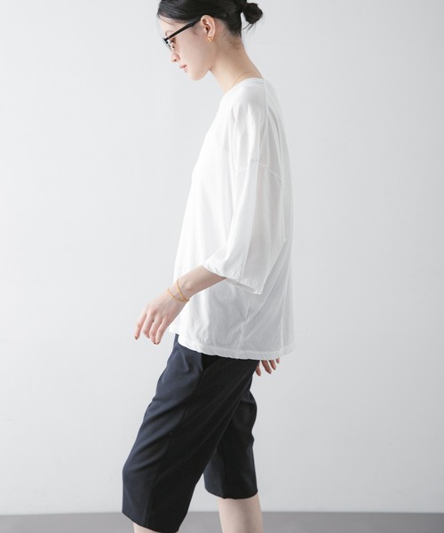 ATON（エイトン）の「『別注』ATON×URBAN RESEARCH　WIDE SLEEVE T-SHIRTS（Tシャツ/カットソー・レディース・ホワイト/ピンク・FREE）」の12枚目の写真