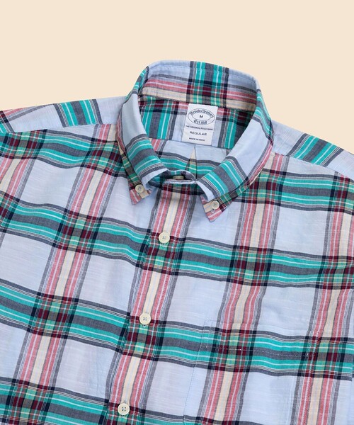 BROOKS BROTHERS（ブルックスブラザーズ）の「コットン　インディアマドラス　カジュアルシャツ　Regular Fit（シャツ/ブラウス・メンズ・ブルー系その他・LARGE/SMALL）」の2枚目の写真