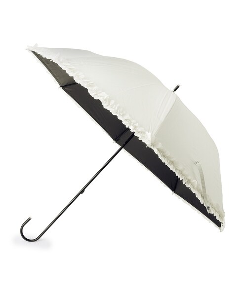 SHOO・LA・RUE(シューラルー)の「【晴雨兼用】ヒートカットフリル長傘【because】(長傘・レディース・ブラック/アイボリー/ライトパープル/グレー・00)」の1枚目の写真