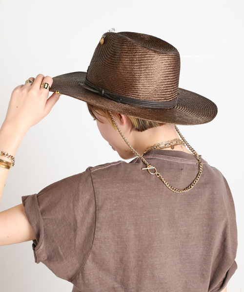 AP STUDIO（エーピーストゥディオ）の「【Ruslan Baginskiy/ラスラン・バジンスキー】Chain Strap Fedora Hat（ハット・レディース・ブラウン・FREE）」の2枚目の写真