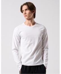 slim cut-off crew-neck L/S