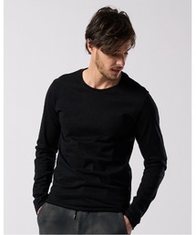 slim cut-off crew-neck L/S