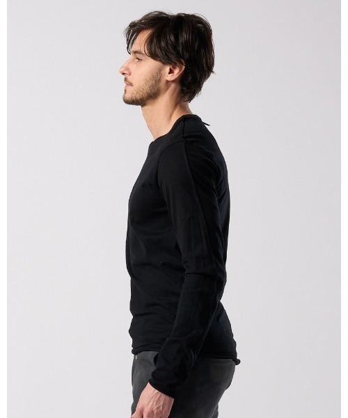 wjk（ダヴルジェイケイ）の「slim cut-off crew-neck L/S（Tシャツ/カットソー・メンズ・ブラック/ホワイト・X-LARGE/LARGE/MEDIUM/SMALL）」の5枚目の写真