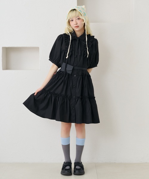 紐付き】アソートフリルティアードシャツワンピース / チュニック