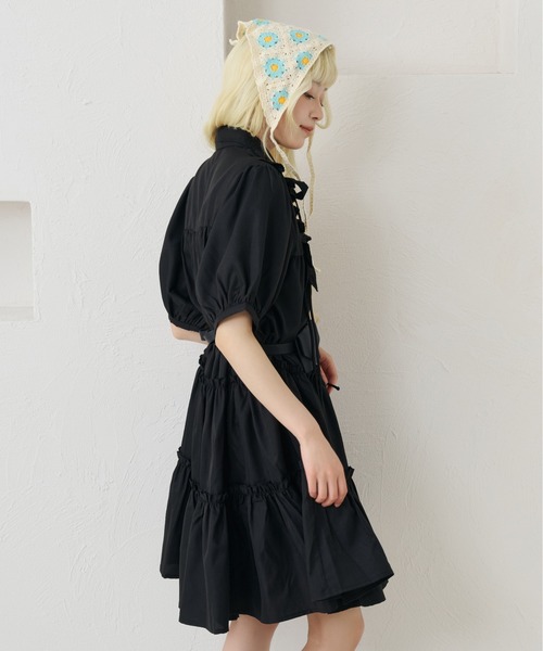 kutir(クティール)の「【紐付き】アソートフリルティアードシャツワンピース / チュニック(ワンピース・レディース・オフホワイト/ブラック系その他/ブラック/ライトブルー/ブラウン/ライトグリーン/ボルドー/ネイビー・FREE)」の22枚目の写真