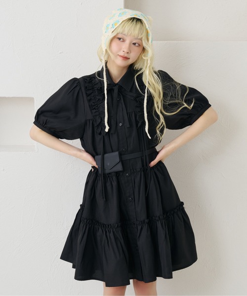 kutir(クティール)の「【紐付き】アソートフリルティアードシャツワンピース / チュニック(ワンピース・レディース・オフホワイト/ブラック系その他/ブラック/ライトブルー/ブラウン/ライトグリーン/ボルドー/ネイビー・FREE)」の19枚目の写真