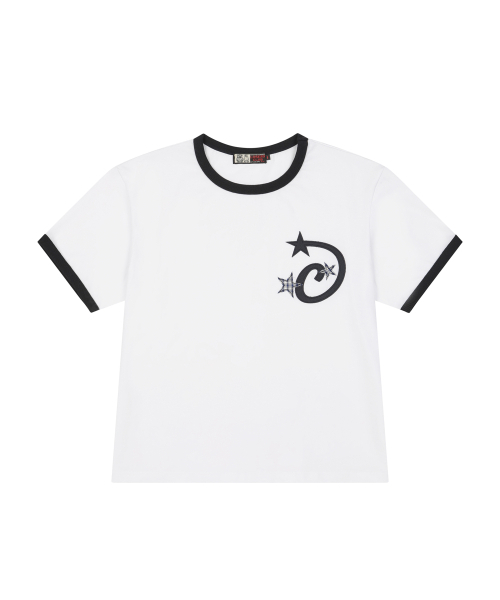 LOSERS CLUB(ルーザーズクラブ)の「スタープリケクロップリンガーTシャツホワイト(Tシャツ/カットソー・レディース・その他・MEDIUM/LARGE)」の1枚目の写真
