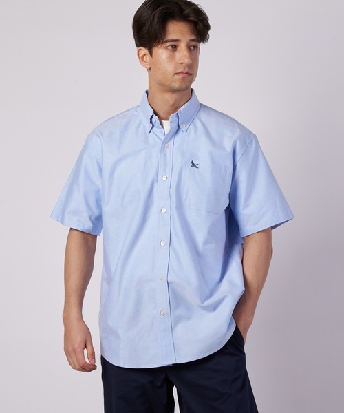 Eddie Bauer(エディーバウアー)の「オックスフォード 半袖 ボタンダウンシャツ(シャツ/ブラウス・メンズ・ブルー/ホワイト/ダークネイビー/ピンク・L/M/XL/S/XXL)」の2枚目の写真