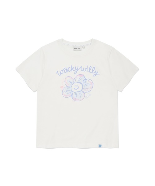 Wacky WiLLy(ワッキーウィリー)の「WOMEN BIG LILY GRAPHIC SHORT SLEEVE T-SHIRT(Tシャツ/カットソー・レディース・ライトグレー/ホワイト/ダークネイビー・LARGE/SMALL/MEDIUM)」の2枚目の写真