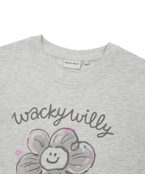 Wacky WiLLy(ワッキーウィリー)の「WOMEN BIG LILY GRAPHIC SHORT SLEEVE T-SHIRT(Tシャツ/カットソー・レディース・ライトグレー/ホワイト/ダークネイビー・LARGE/SMALL/MEDIUM)」の12枚目の写真