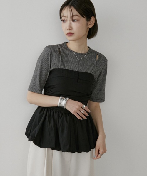 Aunt Marie's(アントマリーズ)の「カットアウトTシャツ(Tシャツ/カットソー・レディース・ホワイト/ブラック/ブルー・FREE)」の17枚目の写真