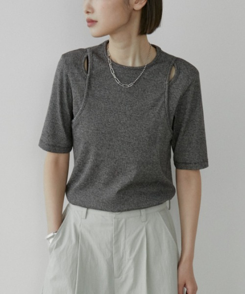 Aunt Marie's(アントマリーズ)の「カットアウトTシャツ(Tシャツ/カットソー・レディース・ホワイト/ブラック/ブルー・FREE)」の21枚目の写真