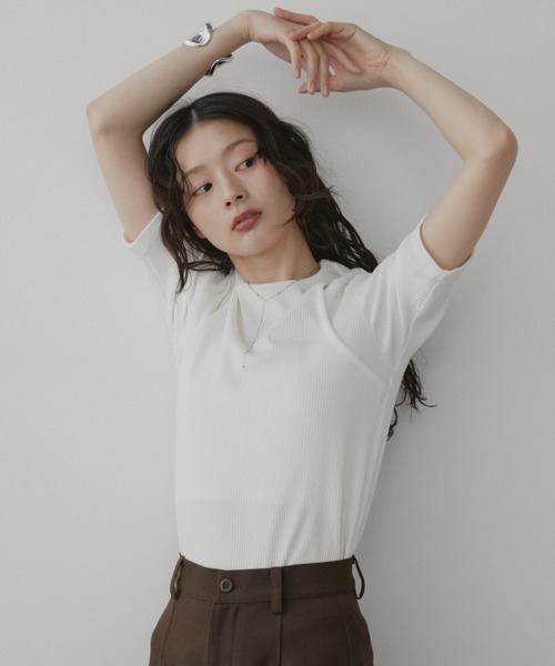 Aunt Marie's(アントマリーズ)の「カットアウトTシャツ(Tシャツ/カットソー・レディース・ホワイト/ブラック/ブルー・FREE)」の11枚目の写真